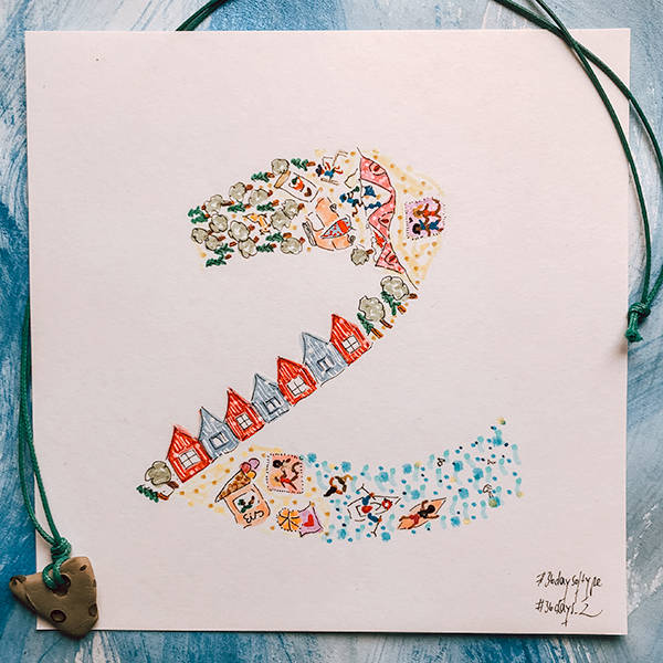 Grafik Illustration maritim Zeichnung